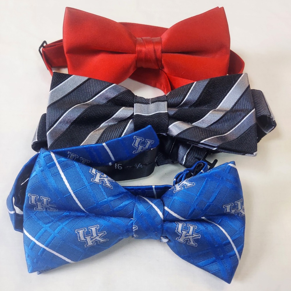 Lot‎ of 3 Bow Ties Mens Red George Striped Blue UK Kentucky Wildcats Adjustable